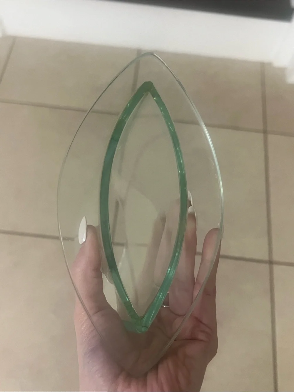 Vintage Red Sea Brand Glass Art Unique Shaped Clear Vase with Base